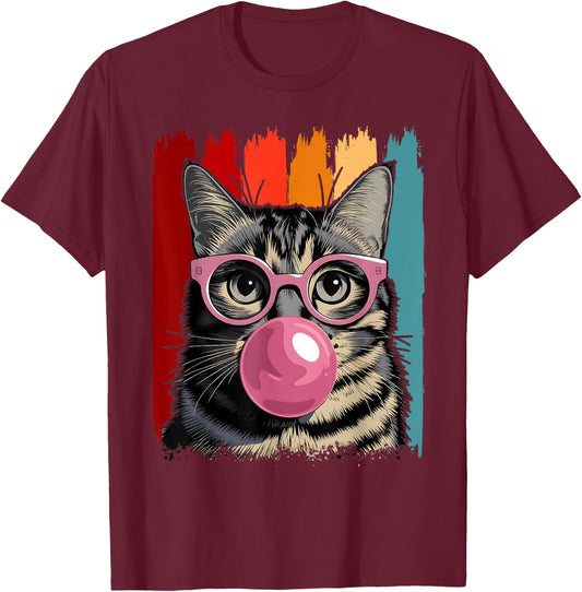 Cute Cat Funny Cat Lovers T-Shirt - T-Shirt | Maroon