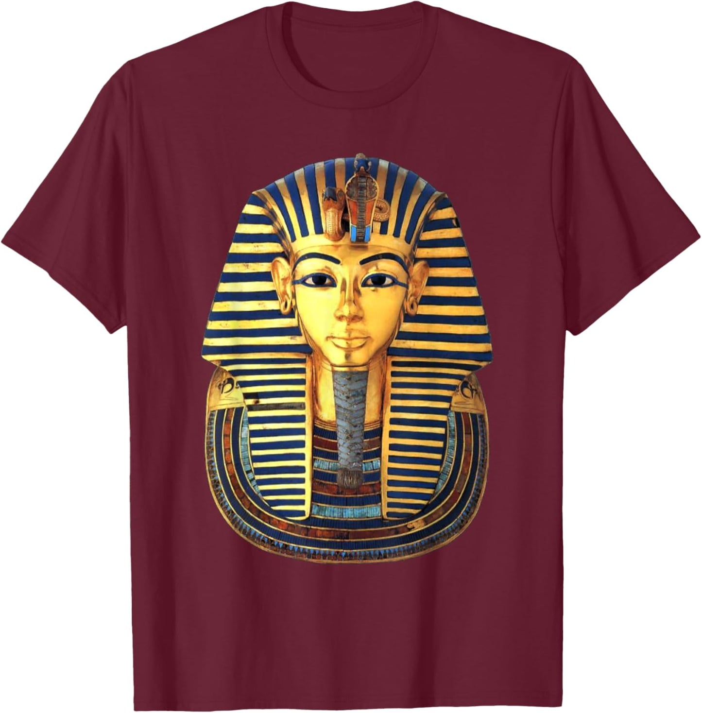 Tutankhamun Golden mask | Ancient Kemet Pharaoh King Tut T-Shirt - T-Shirt | Maroon