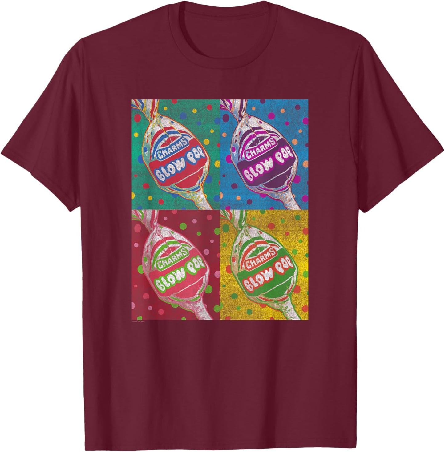 Charms Blow Pop Colorful Panels T-Shirt - T-Shirt | Maroon
