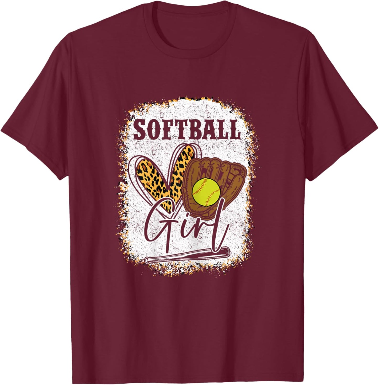 Softball Girls Softball T-Shirt - T-Shirt | Maroon