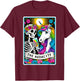 The Audacity Tarot Card Funny Unicorn Skeleton Girly Women T-Shirt - T-Shirt | Maroon
