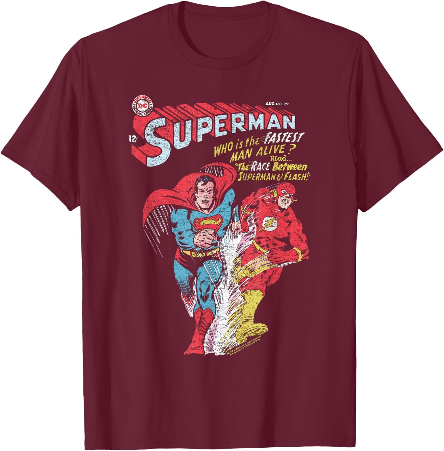 Justice League The Flash & Superman Fastest T-Shirt - T-Shirt | Maroon