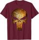 Marvel Punisher Rusted Skull Logo T-Shirt - T-Shirt | Maroon