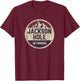 Vintage Jackson Hole Wyoming Souvenir Retro Hiking Graphic T-Shirt - T-Shirt | Maroon