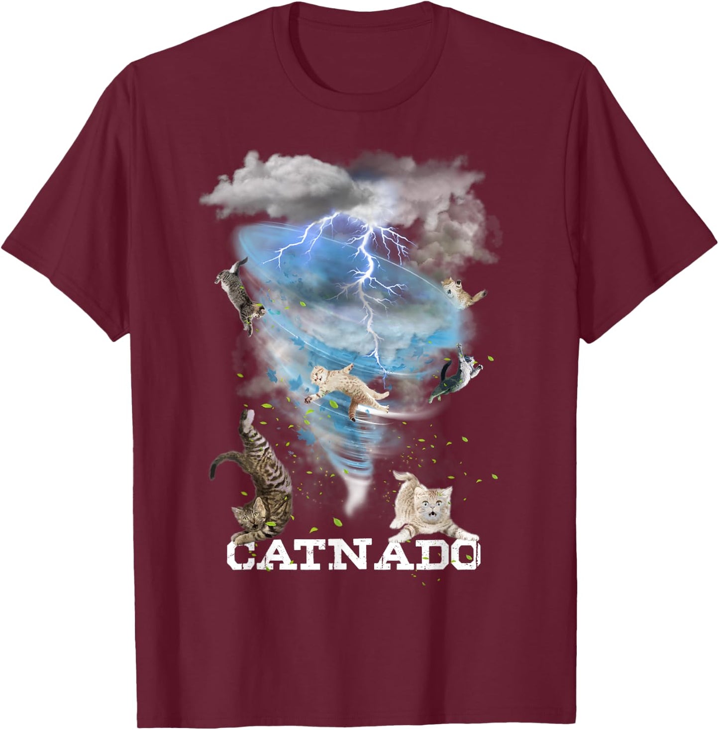 CATNADO | Funny Best Graphic Cute Cat Lover T-Shirt - T-Shirt | Maroon