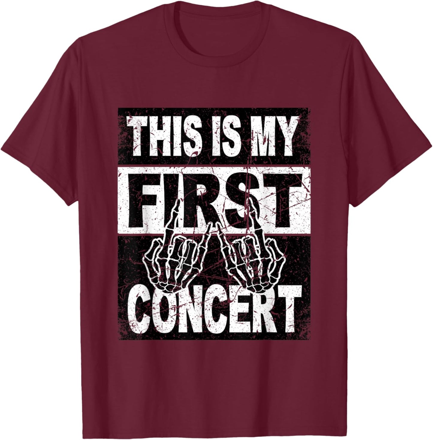 Retro This is My First Concert Shirt Kids Women T-Shirt - T-Shirt | Maroon