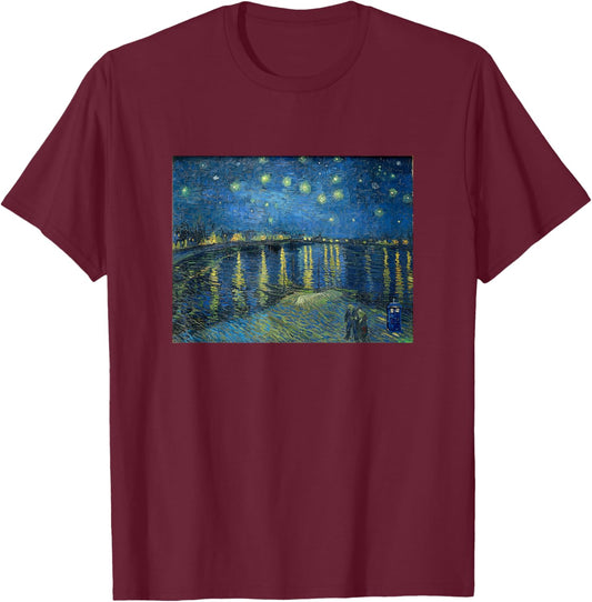Starry Night Over The Rhone Doctor Visit T-Shirt - T-Shirt | Maroon