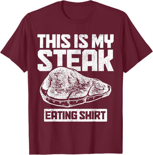 BBQ Barbecue Grill Grilling Funny This Is My Steak Eating T-Shirt - T-Shirt | Maroon