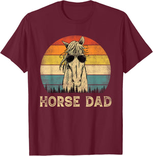 Vintage Horse Dad Horse Lovers Daddy Father's Day T-Shirt - T-Shirt | Maroon