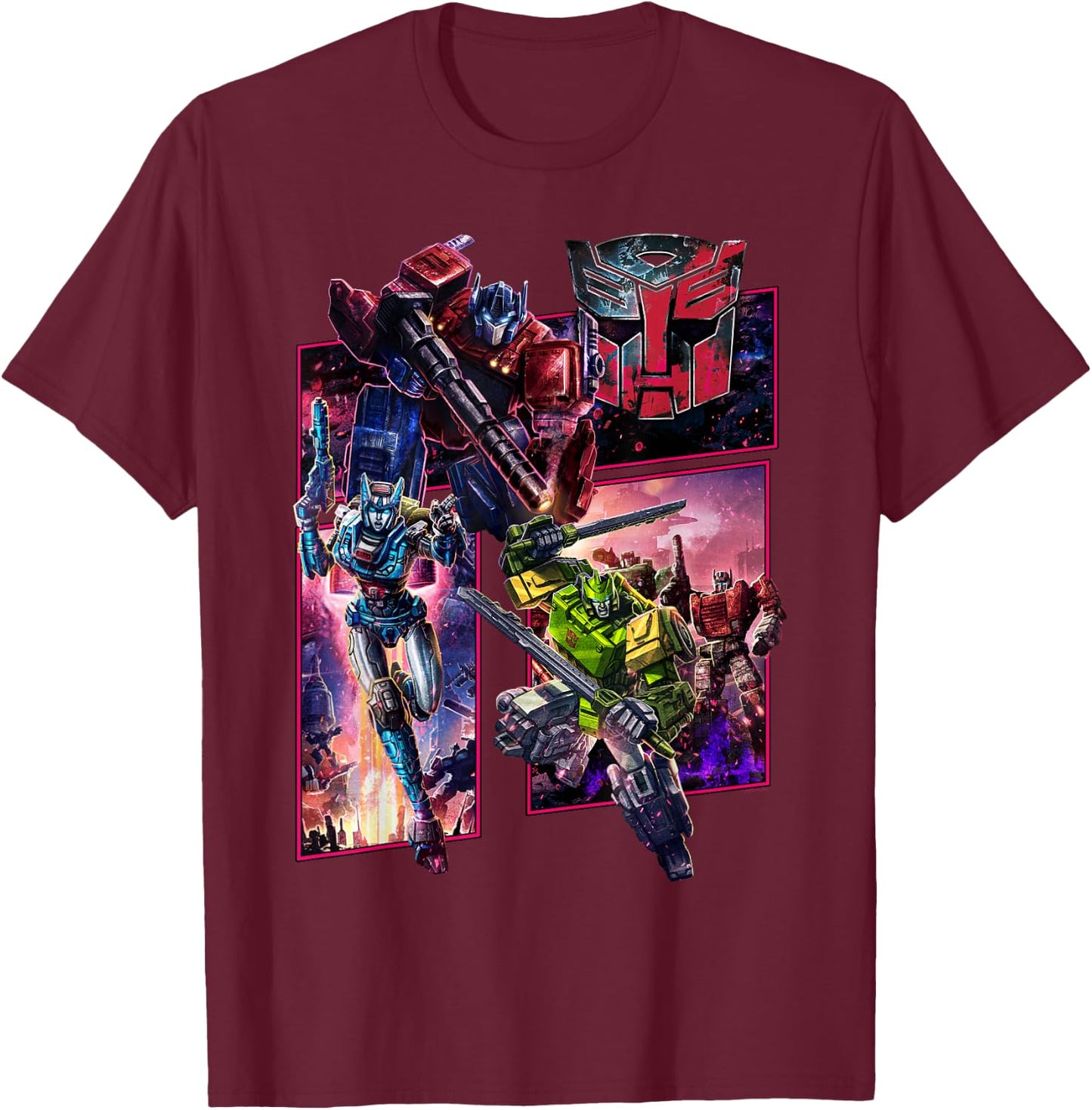 Transformers: War for Cybertron Autobot Panels Small T-Shirt - T-Shirt | Maroon