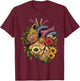 Anatomical Heart Shirt Floral Organ Cardiology Cardiac Nurse T-Shirt - T-Shirt | Maroon