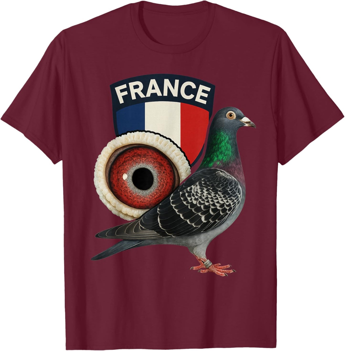 Colombophile Flag of France Pigeon Traveler Pigeons T-Shirt - T-Shirt | Maroon