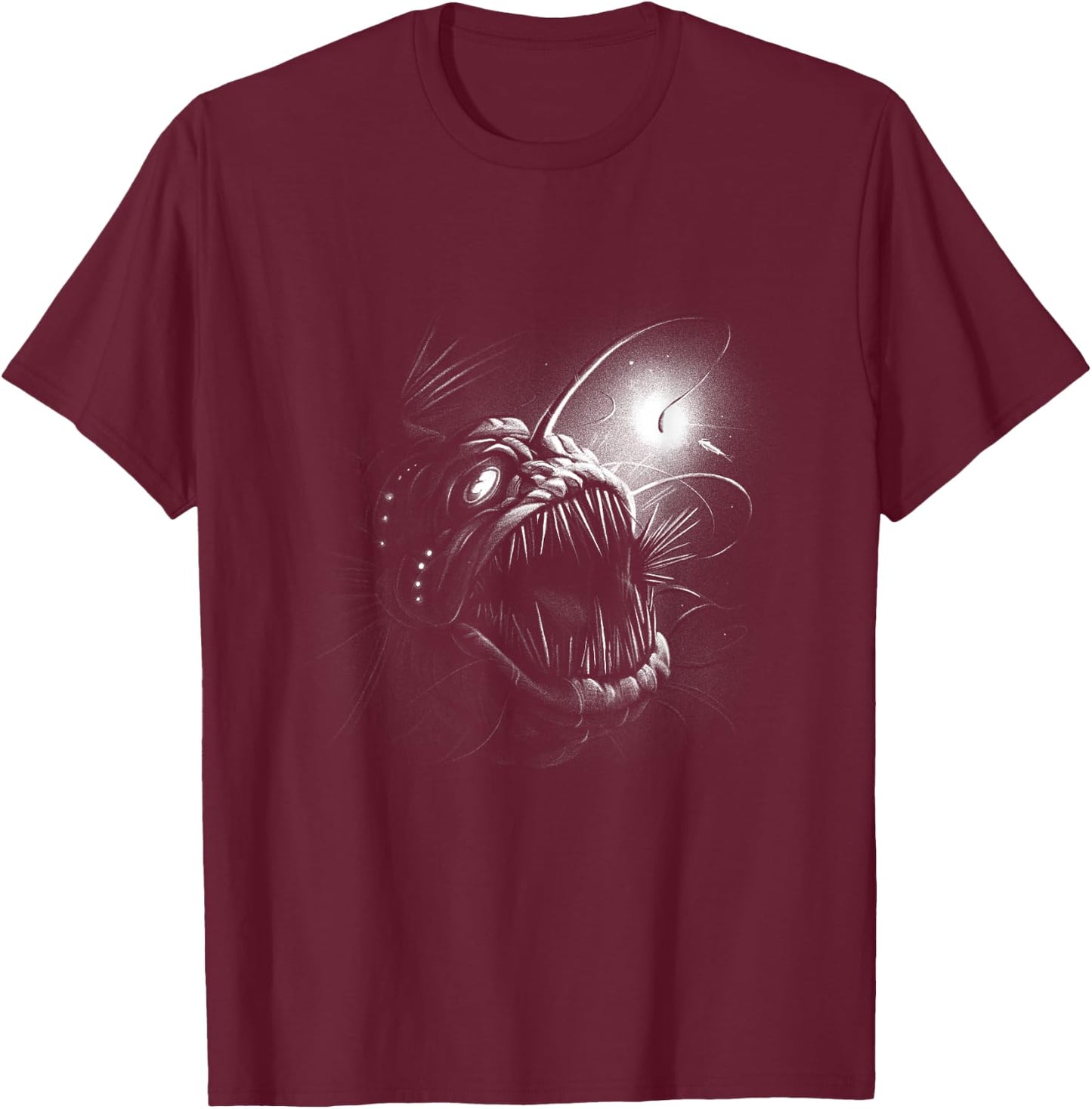 Anglerfish Deep Sea Creatures Ocean Sea Monster Angler Fish T-Shirt - T-Shirt | Maroon