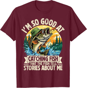 Funny Fishing Shirt Women Fisherman Bass Graphic T-Shirt - T-Shirt | Maroon