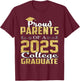 Proud Parents Of 2025 Graduate College Shirt Graduation T-Shirt - T-Shirt | Maroon