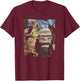 Disney Pixar Up Carl Russell Dug & Kevin Vintage Painting T-Shirt - T-Shirt | Maroon
