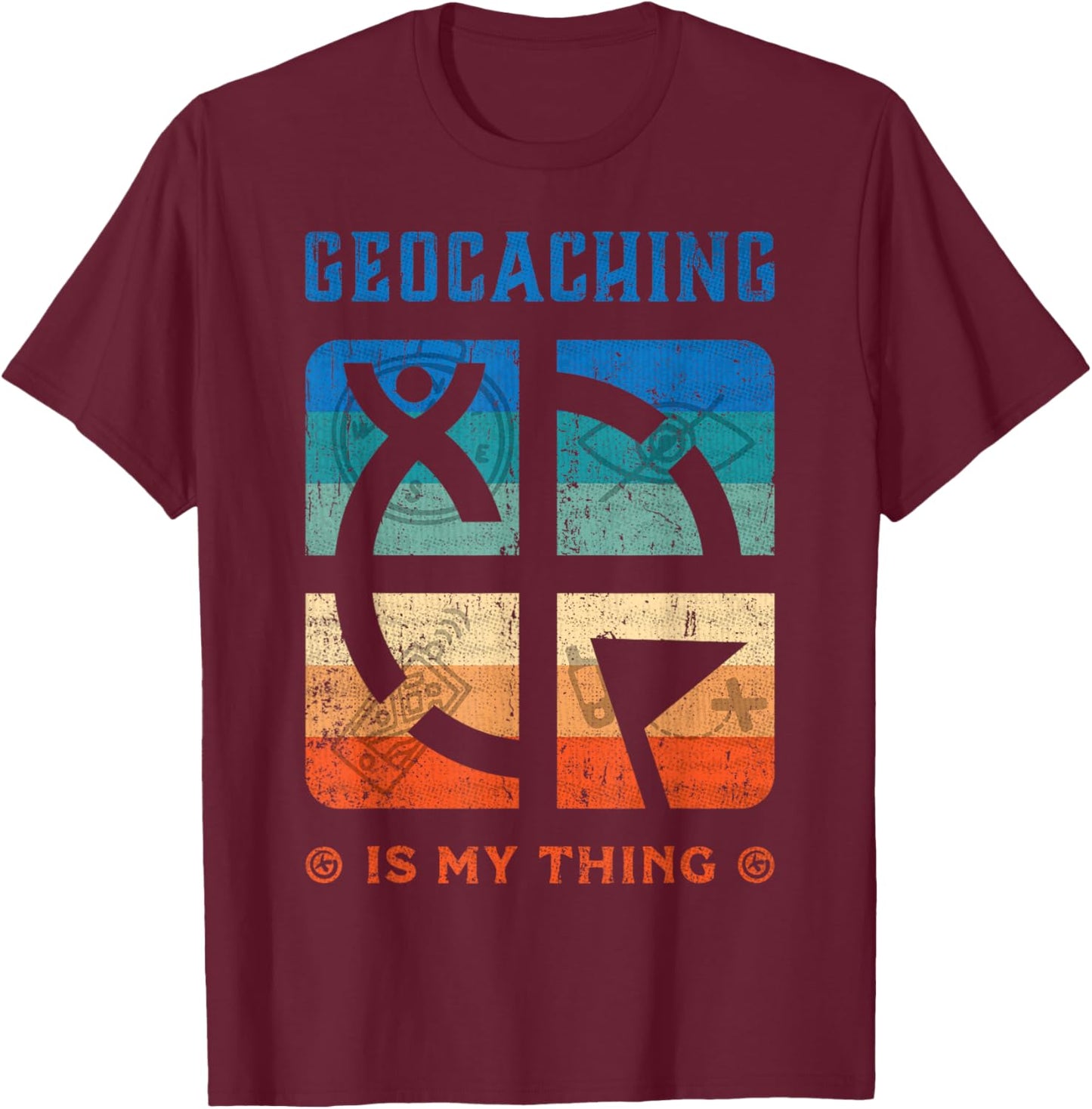 Geocacher Geocaching Supplies Kit Tools Trinkets Geocaching T-Shirt - T-Shirt | Maroon