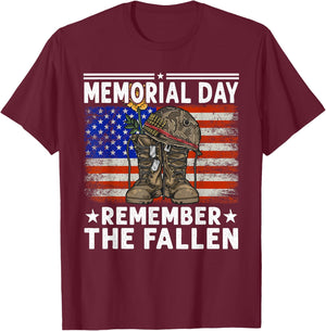Memorial Day Remember The Fallen - Veterans T-Shirt - T-Shirt | Maroon