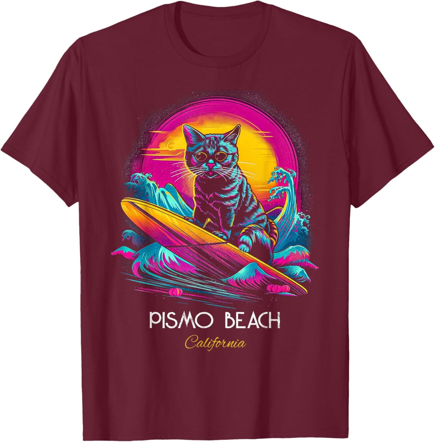 Pismo Beach California T-Shirt - T-Shirt | Maroon