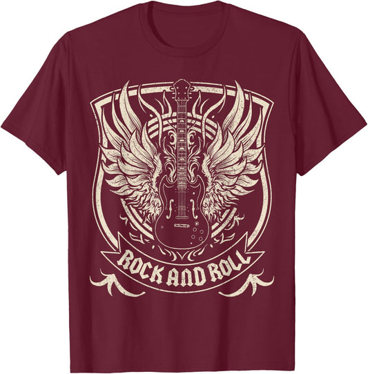 Rock Band Rock Concert Outfits Vintage Rock and Roll Costume T-Shirt - T-Shirt | Maroon