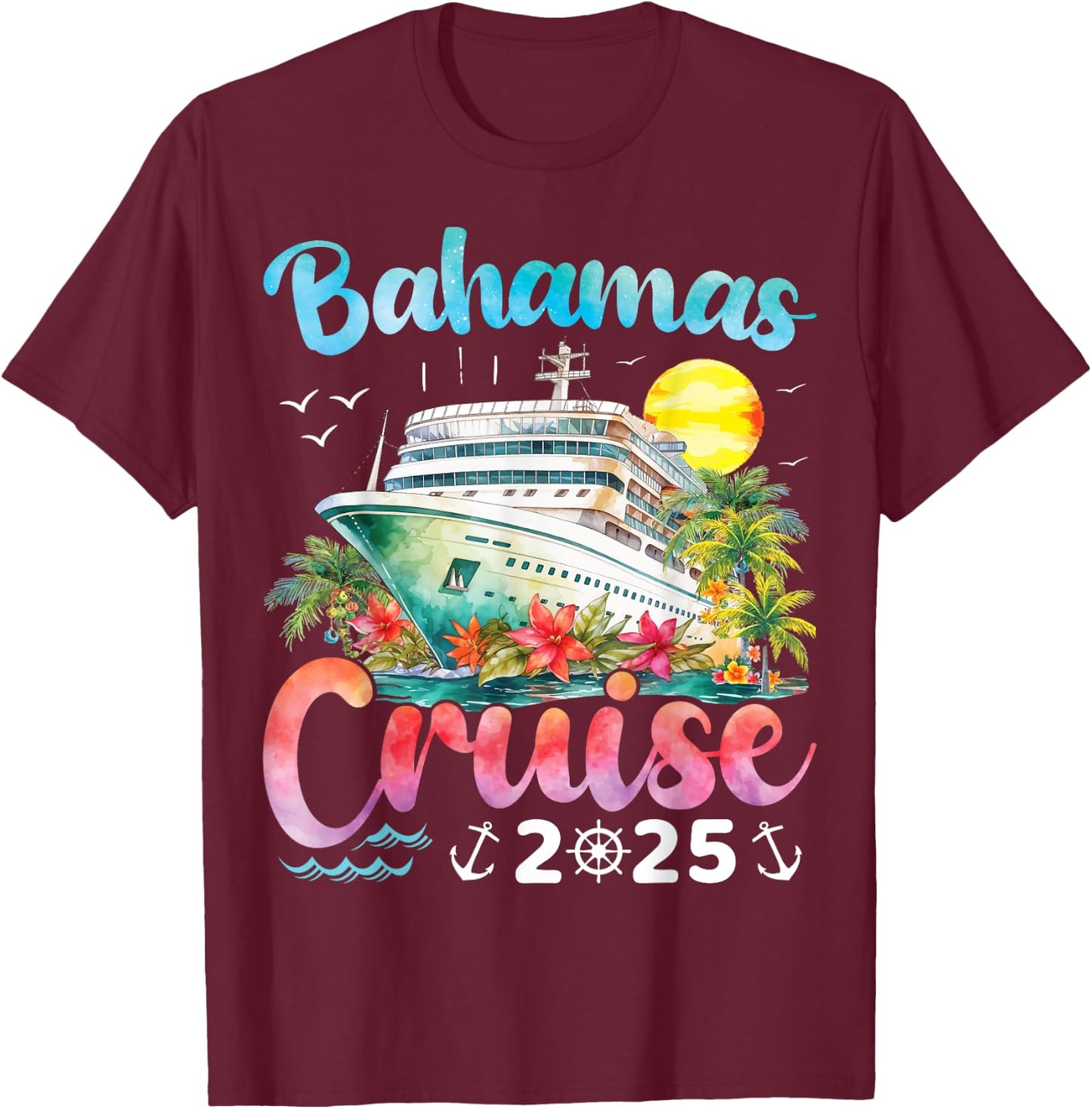 Bahamas Cruise 2025 Family Matching Cruise Vacation Trip T-Shirt - T-Shirt | Maroon