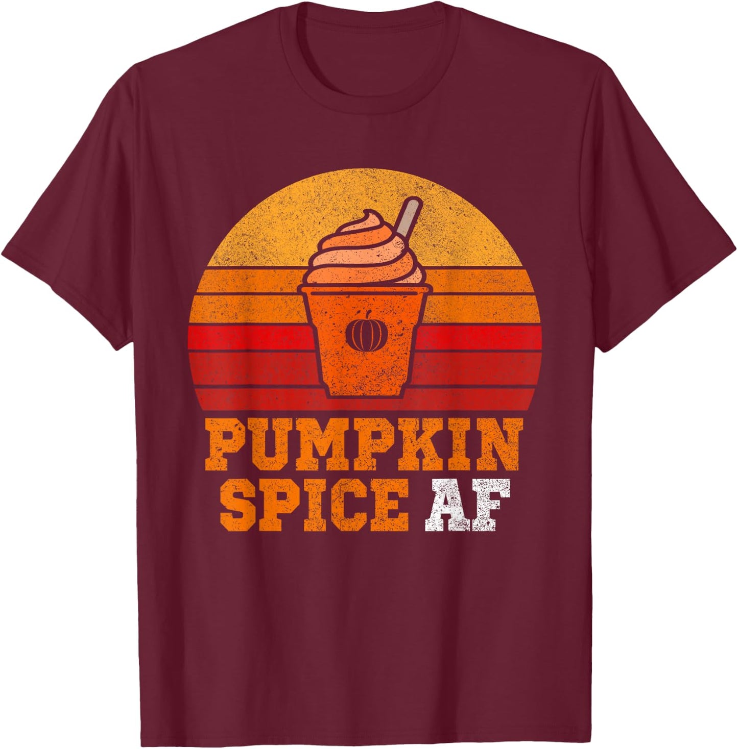 Pumpkin Spice Af Funny Men Husband Apparel Halloween Gift . T-Shirt - T-Shirt | Maroon
