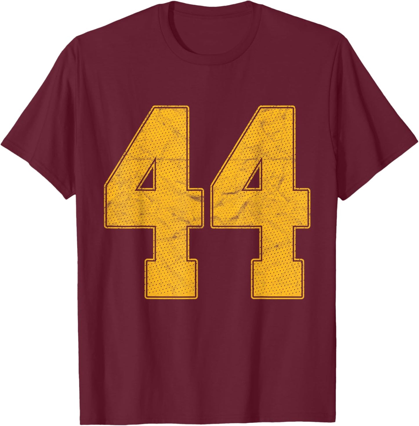 Number 44 Numbered Uniform Sports Team Jersey 44th Birthday T-Shirt - T-Shirt | Maroon