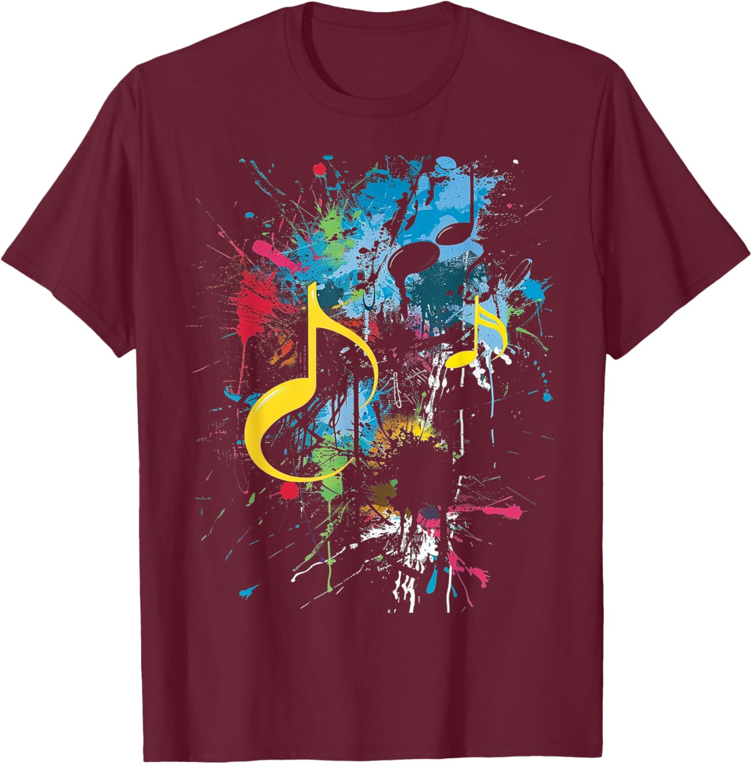 Musical Notes Graffiti T-Shirt - T-Shirt | Maroon
