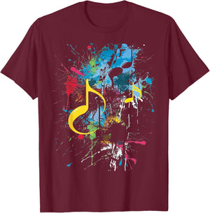 Musical Notes Graffiti T-Shirt - T-Shirt | Maroon