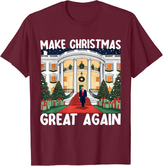 Trump Make Christmas Great Again Funny Xmas Pajama Men Women T-Shirt - T-Shirt | Maroon