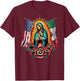 Virgen De Guadalupe Virgin Mary Mexican American Flag T-Shirt - T-Shirt | Maroon