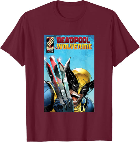Marvel Studios Deadpool & Wolverine Comic Cover Homage A T-Shirt - T-Shirt | Maroon