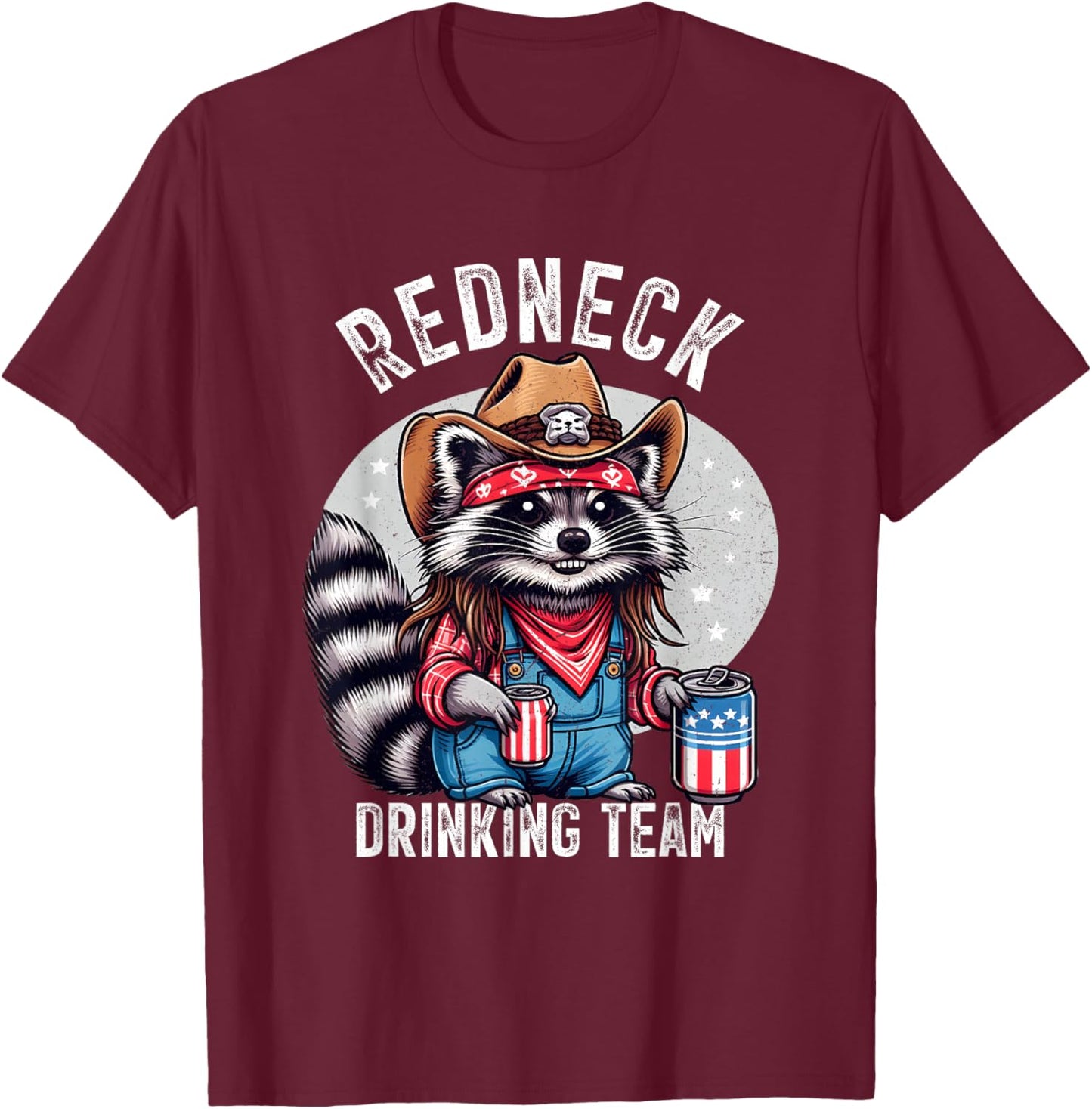 Redneck Raccoon Mullet White Trash Party Attire Hillbilly T-Shirt - T-Shirt | Maroon