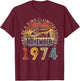 Vintage November 1974 50 Years Old 50th Birthday Gifts Women T-Shirt - T-Shirt | Maroon