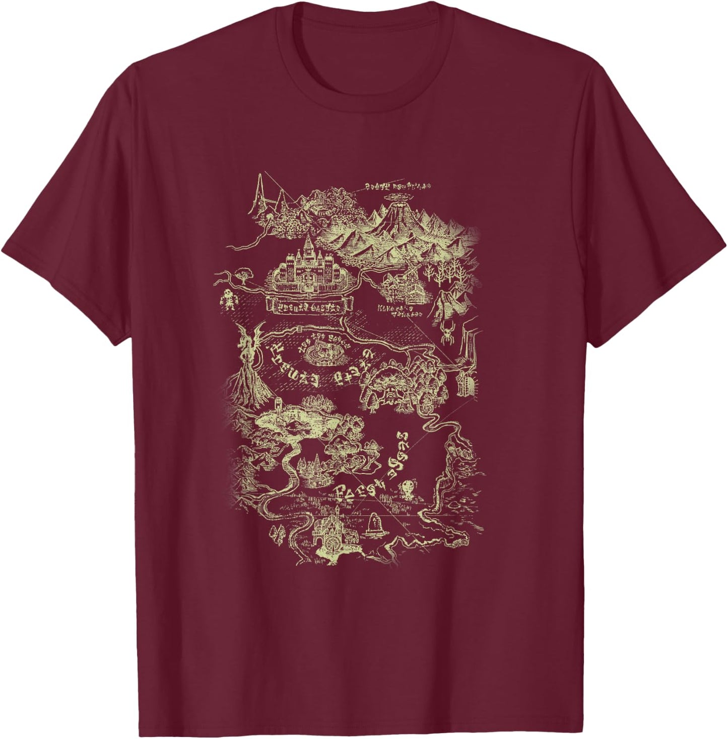 The Legend of Zelda Hyrule Map T-Shirt - T-Shirt | Maroon