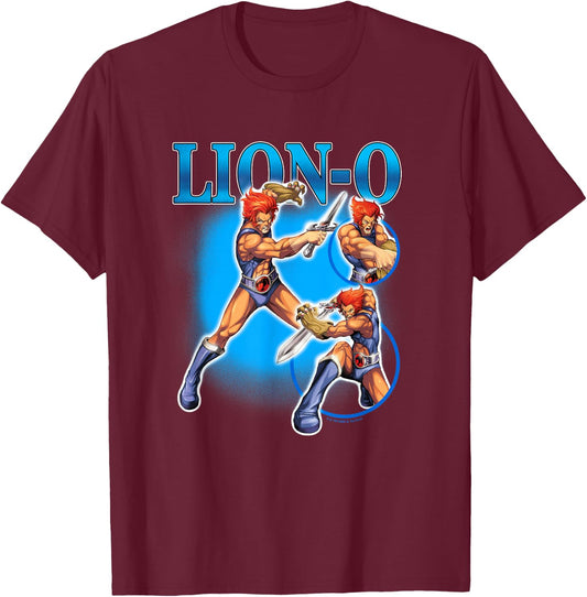 ThunderCats Iconic Lion-O Retro Vintage Collage Chest Poster T-Shirt - T-Shirt | Maroon