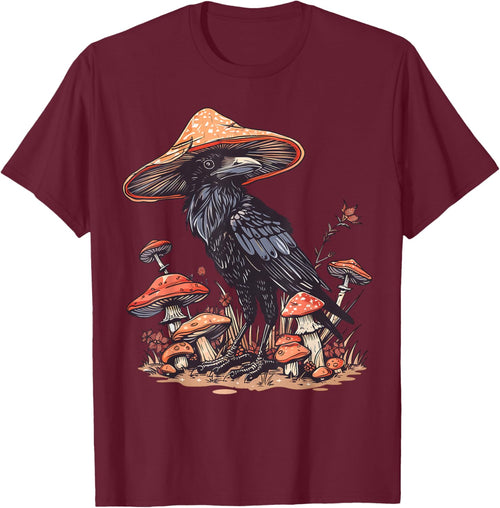 Raven Crow Bird Cottagecore Aesthetic Mushroom Hat