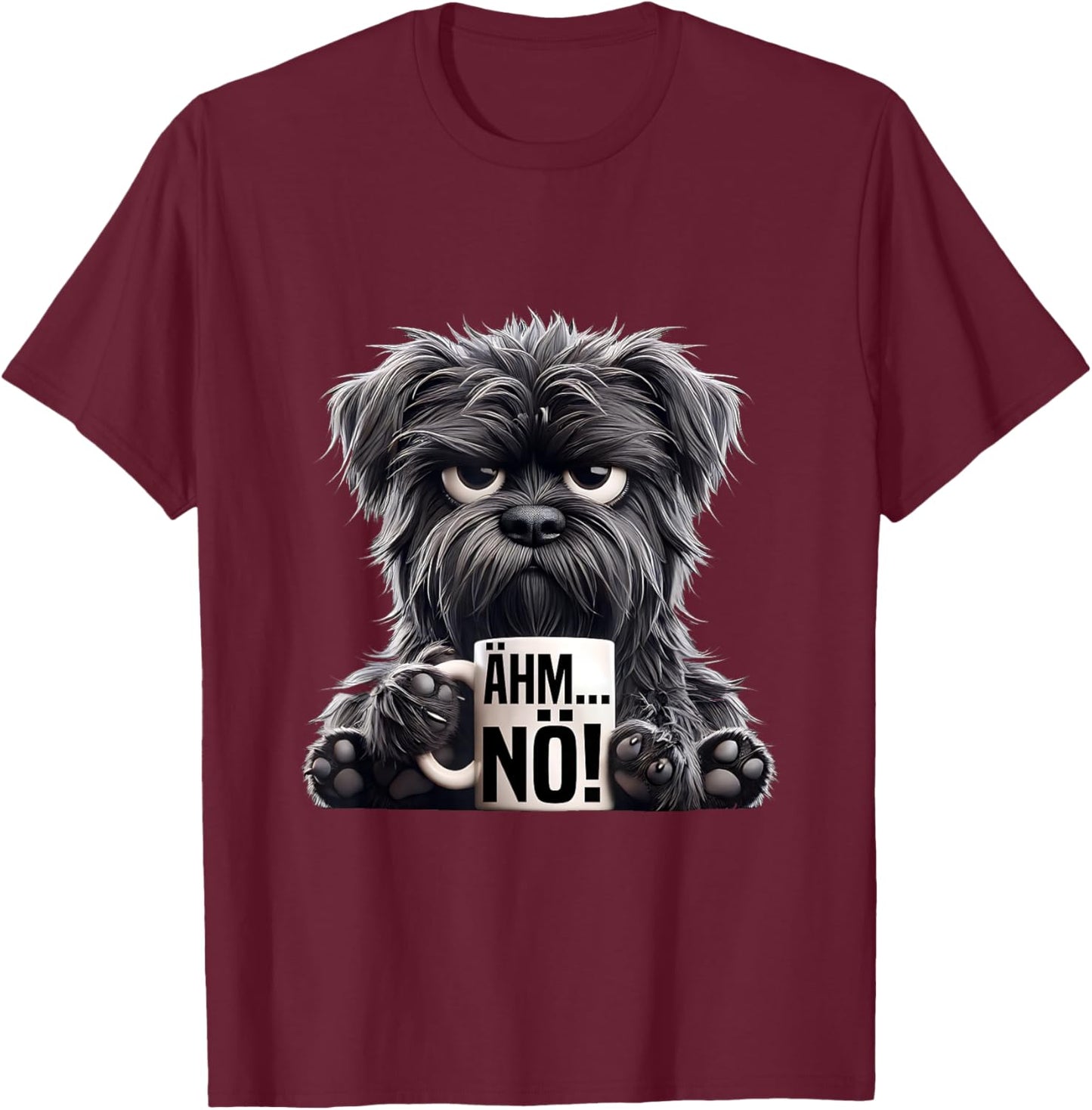 Grimmiger Hund Arbeitskollegen Herren Damen Lustiges Hund T-Shirt - T-Shirt | Maroon