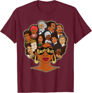Powerful Roots Black History Month I Love My Roots Gifts T-Shirt - T-Shirt | Maroon