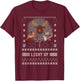 Men Led Light Up Reindeer Ugly Christmas Sweater Holiday T-Shirt - T-Shirt | Maroon