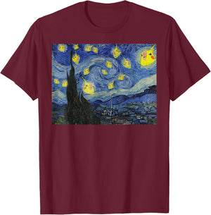 Screaming Cockatiel Birb Memes Bird Parrot Starry Night T-Shirt - T-Shirt | Maroon