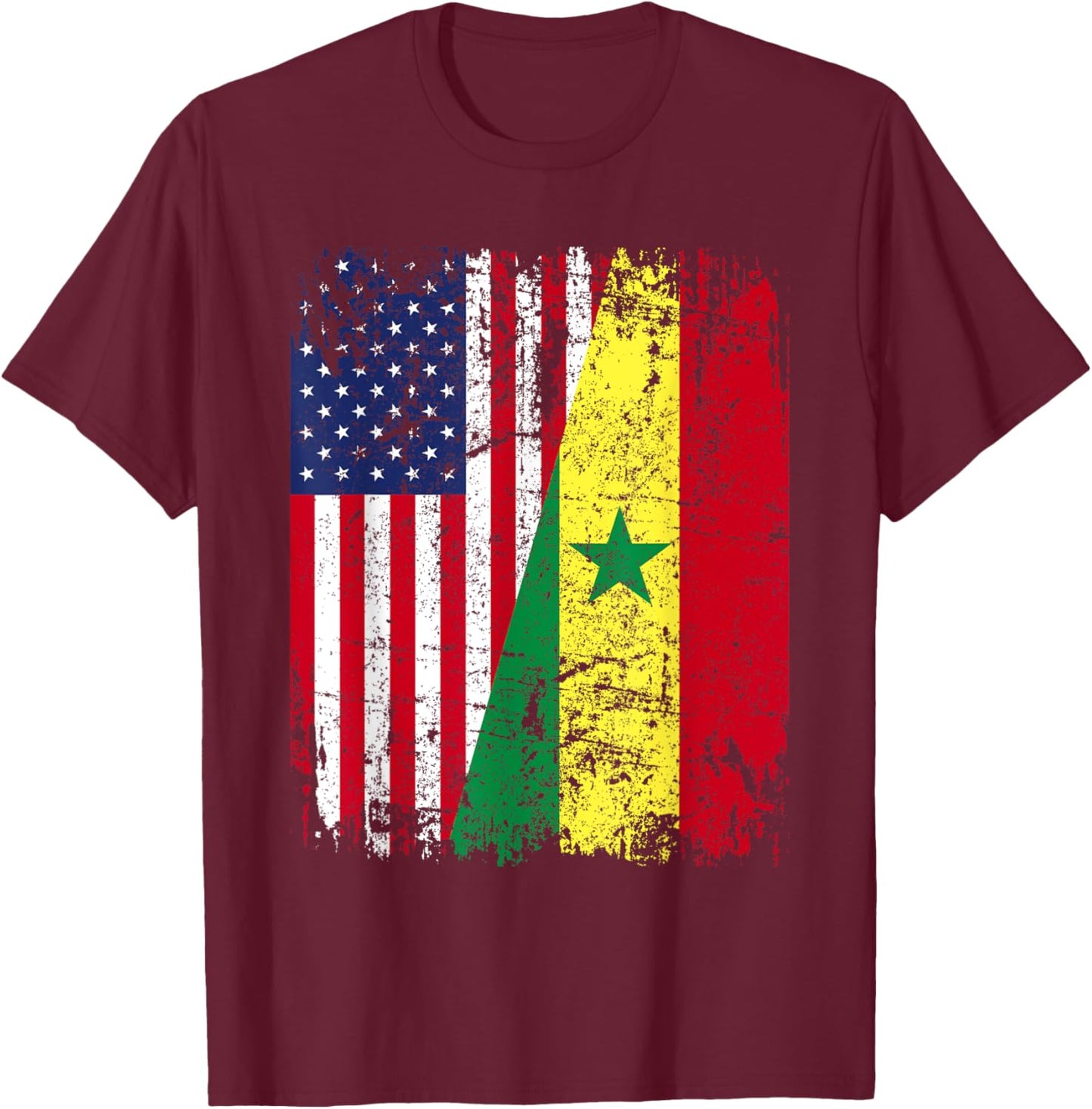 SENEGALESE American Flag | Men Women Kids | SENEGAL T-Shirt - T-Shirt | Maroon