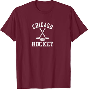 Vintage Chicago Hockey T-Shirt - T-Shirt | Maroon