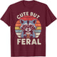 Cute But Feral Funny Racoon Sunglasses for Toddler Boys Kids T-Shirt - T-Shirt | Maroon