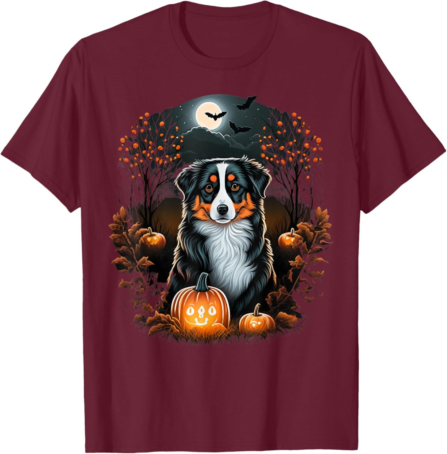 Australian Shepherd costume on Australian Shepherd Halloween T-Shirt - T-Shirt | Maroon