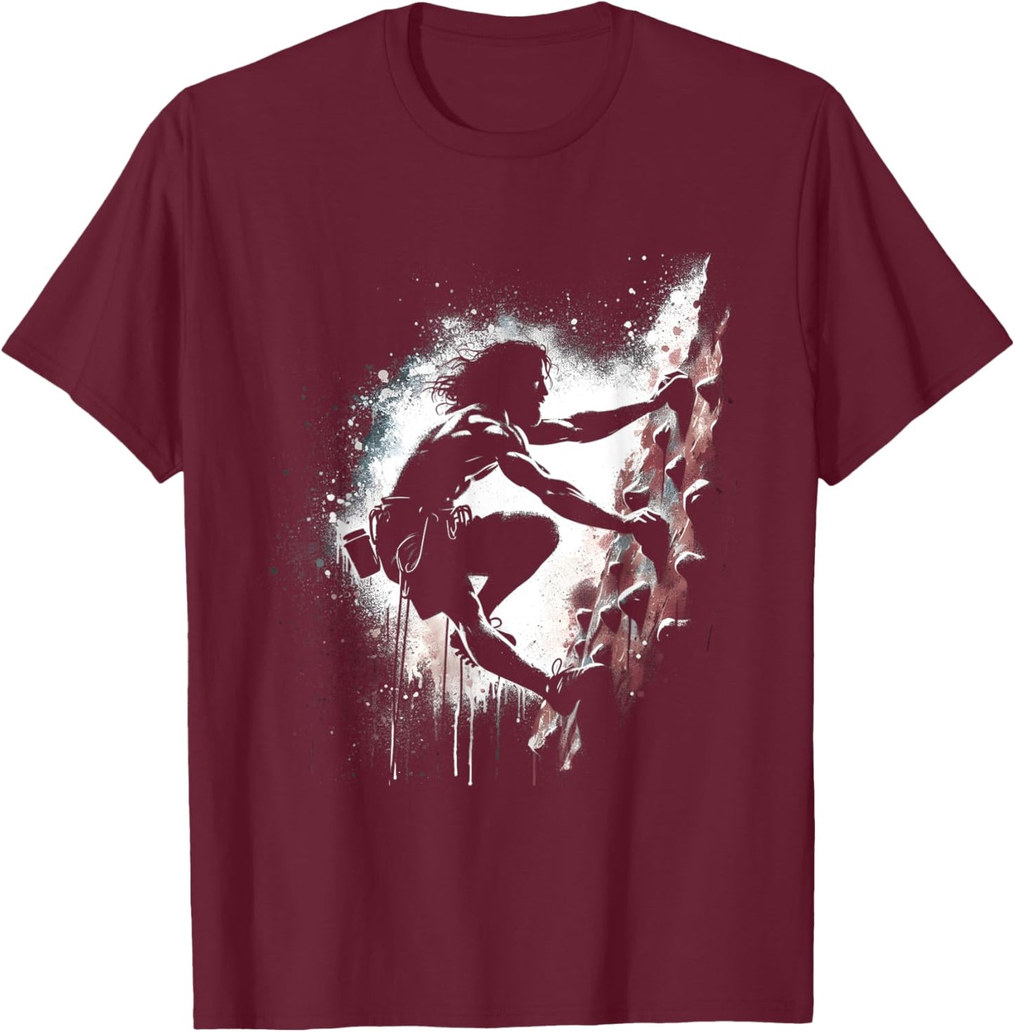 Jesus Rock Climbing - Funny Christian Religious Wall Climber T-Shirt - T-Shirt | Maroon