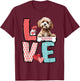 LOVE Cavapoo Dog Happy Valentines Day T-Shirt - T-Shirt | Maroon