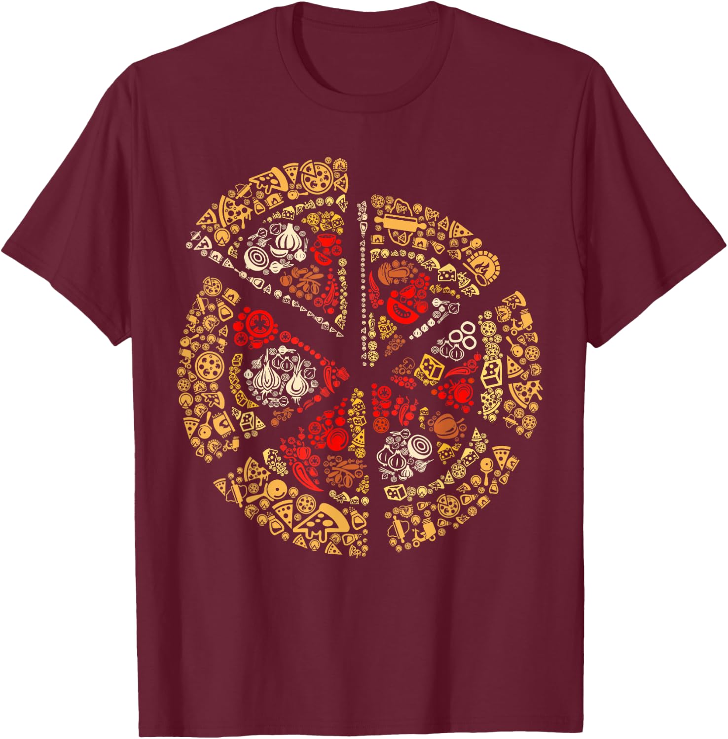 Pizza Silhouette T-Shirt - T-Shirt | Maroon