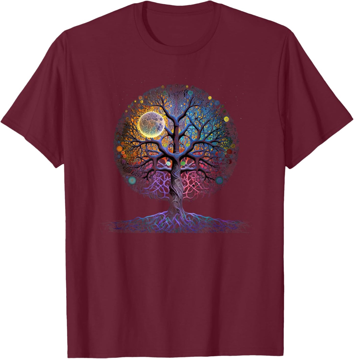 Tree Of Life Yoga Zen Namaste Meditation. T-Shirt - T-Shirt | Maroon