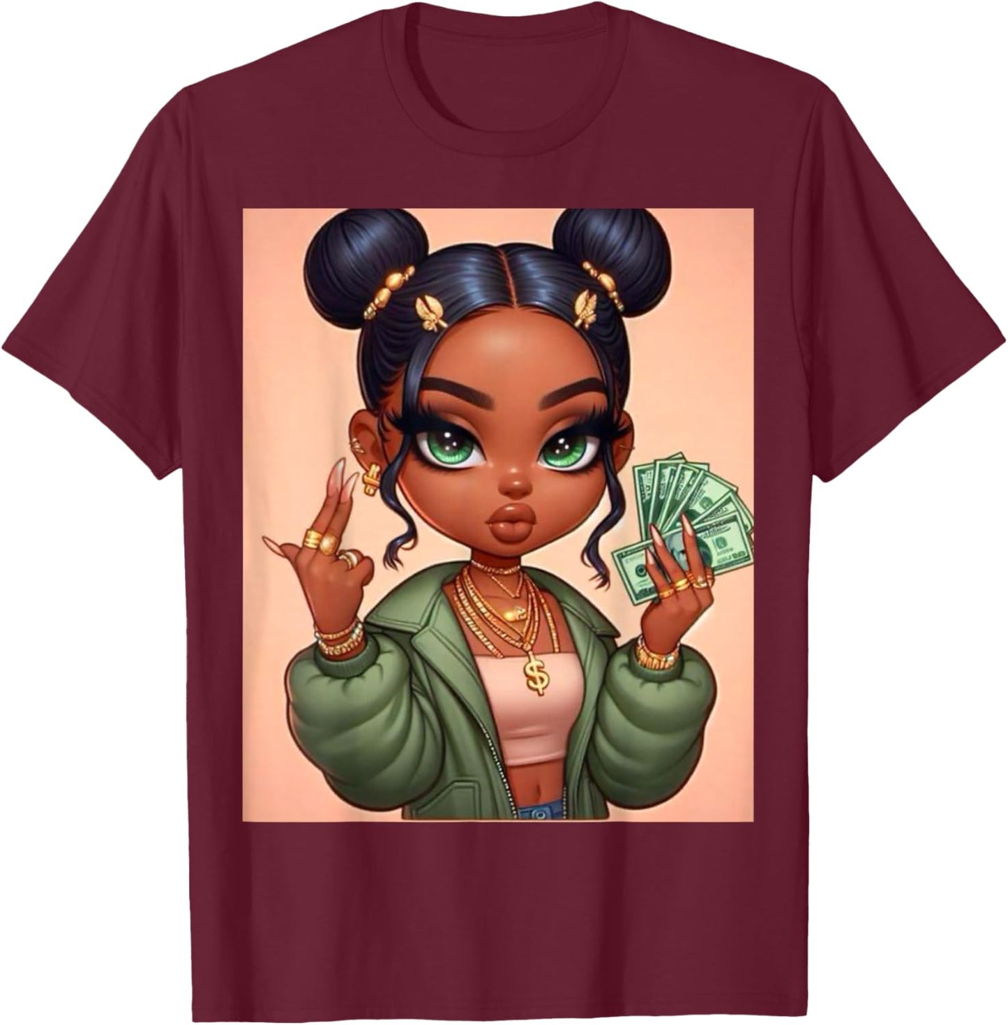 "Get Money" T-Shirt - T-Shirt | Maroon